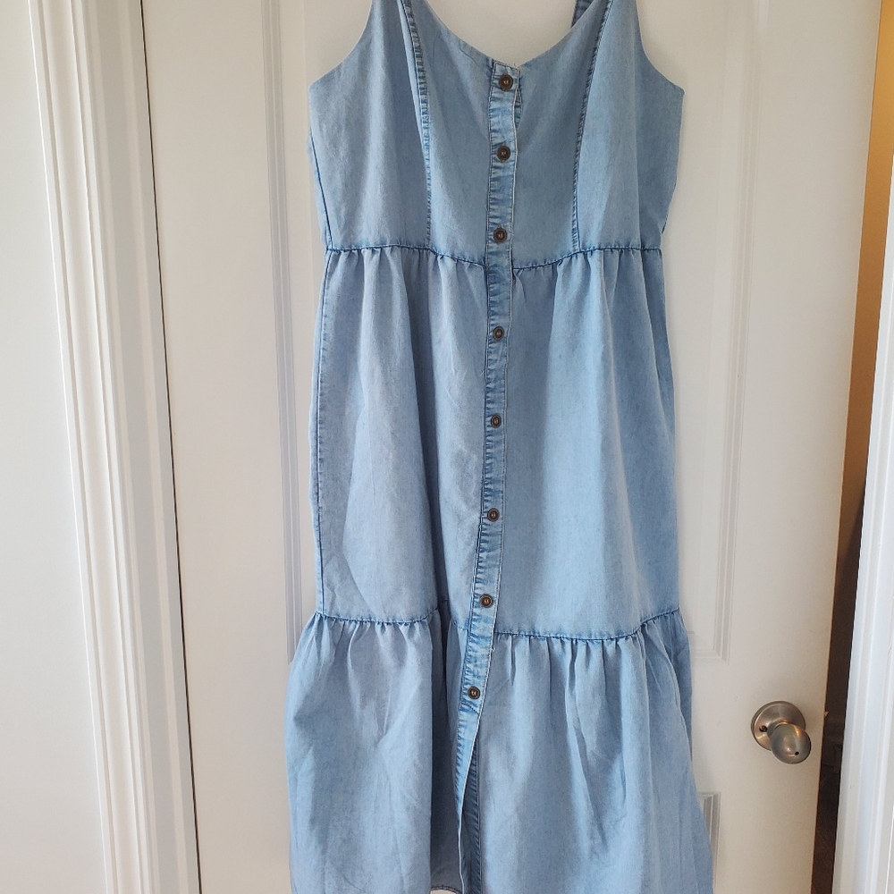 Charlotte Russe Denim Blue Button-Down Dress